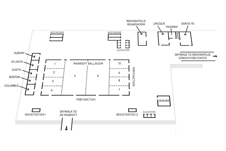 Marriott Downtown Indianapolis floorplan for second floor